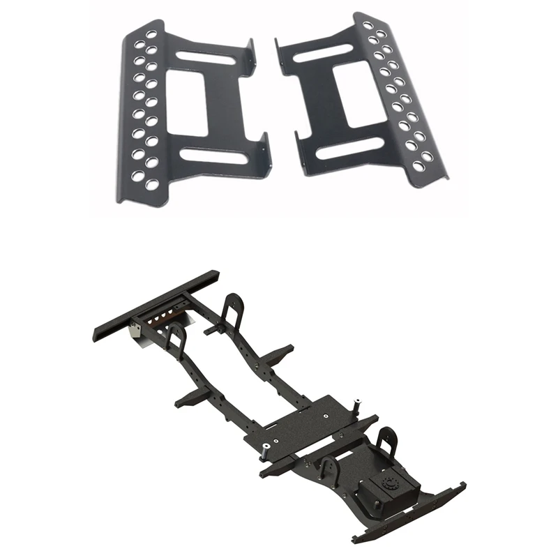 

2Pcs Metal Side Pedal Plate Black With 1/10 RC4WD Aluminum Frame Beam Chassis Brace Gelande II D90 RC Rock Crawler Truck