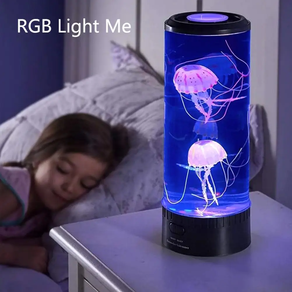 

Jellyfish Lamp Color Changing Remote Control Aquarium Tank LED Night Light Birthday Gift USB Charging Relaxing Mood