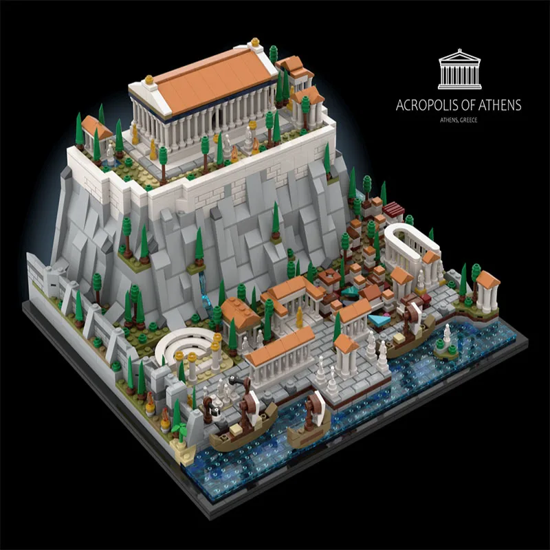 

1952PCS Acropolis of Athens Customized MOC Modular Street View Model Building Blocks Bricks Children Birthday Toy Christmas Gift
