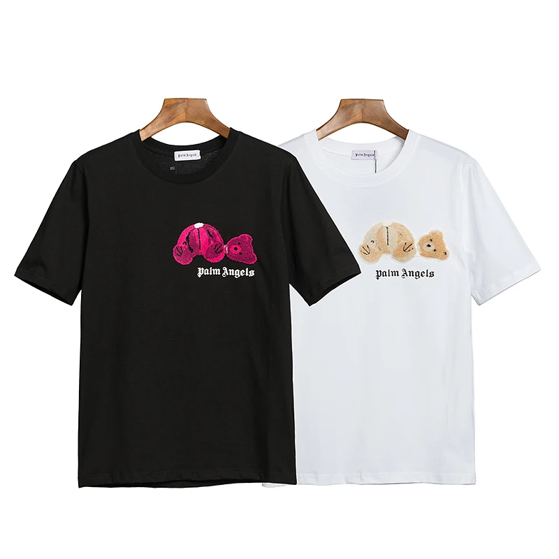 

Palm Angels 22SS New Unisex Men and Women Classic Bear Print Casual Trend Fashion Loose Couple T-shirt Boyfriend Girlfriend Gift