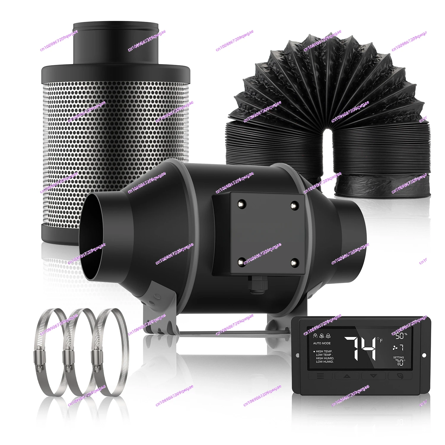 4-дюймовый умный встроенный воздуховод с крюком контроля температуры и влажности