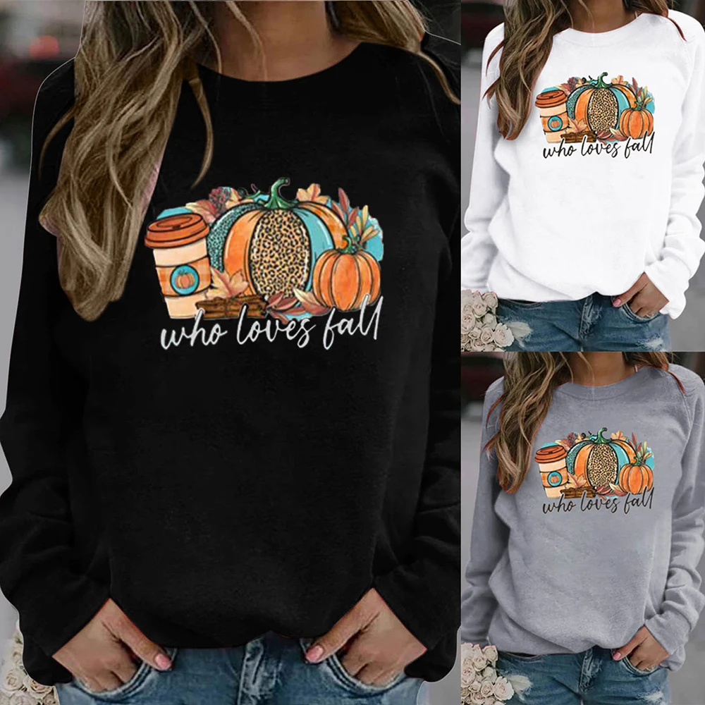 

Women'S Long Sleeved Sweater Pattern Printed Clothing Round Neck Fashion Top Women'S Loose Casual Sweater Clothing Autumn