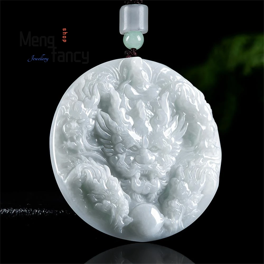 Натуральный Мьянманский жадеит с девятью драконами для защиты зодиака Лорда