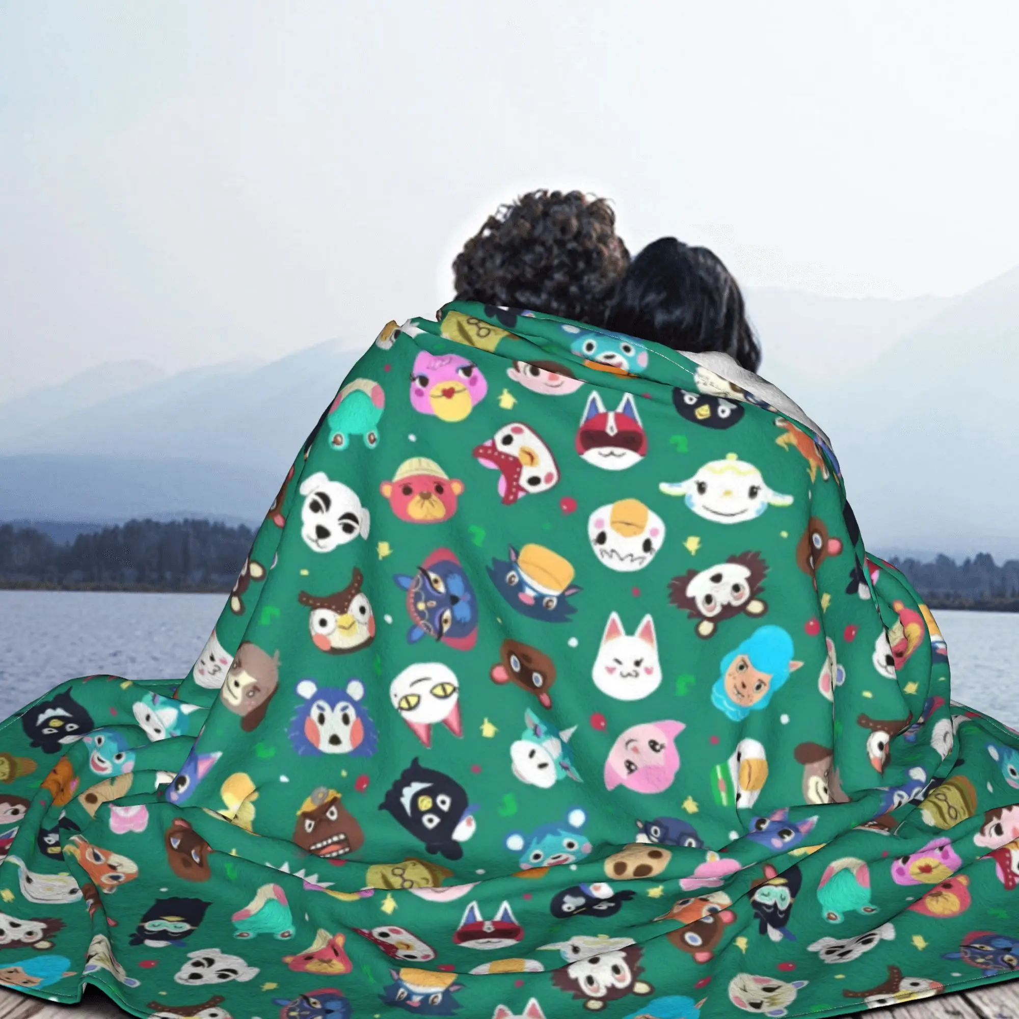 Мягкое бархатное одеяло с изображением животных для путешествий