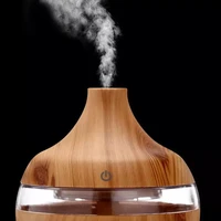 wood grain essential oil aromatherapy diffuser usb charging home air humidifier purify soothing led night light mist maker