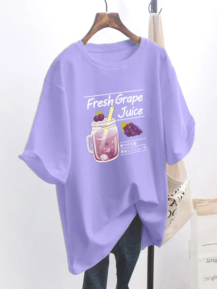 Женская футболка с коротким рукавом и принтом летняя свободная большого размера