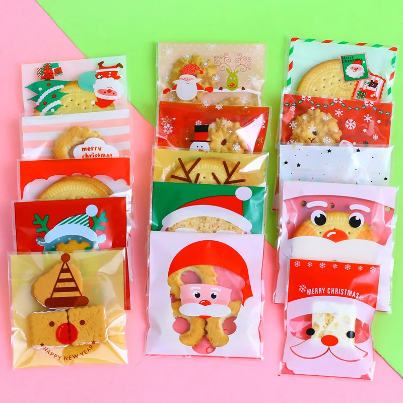 

100 шт., самоклеящиеся пакеты для упаковки печенья