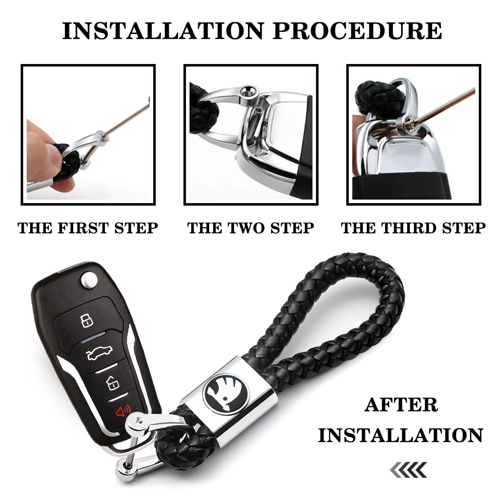 Брелок для ключей автомобиля модный металлический кожаный держатель с логотипом