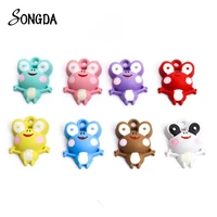 10pcs big eye frog cute colorful painted metal charms pendant diy craft jewelry makings accessories bracelet necklace keychain