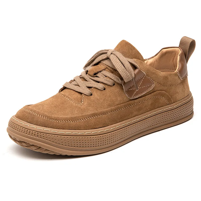 Men Fashion Shoes Brown Sneakers Lace Up Luxury Designer Shoes Suede Mens Shoes