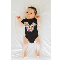 baby clothes summer girls boys romper disney anime characters mickey mouse kids jumpsuits comfy pullovers black newborn jumpsuit
