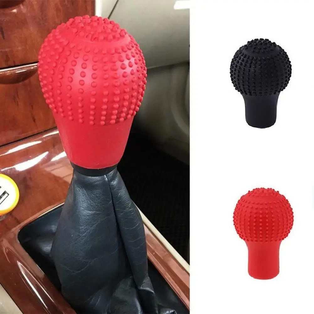 

Car Gear Shift Knob Cover Silicone Universal Round Manual Shifter Handbrake Knob Non-slip Cover Interior Parts
