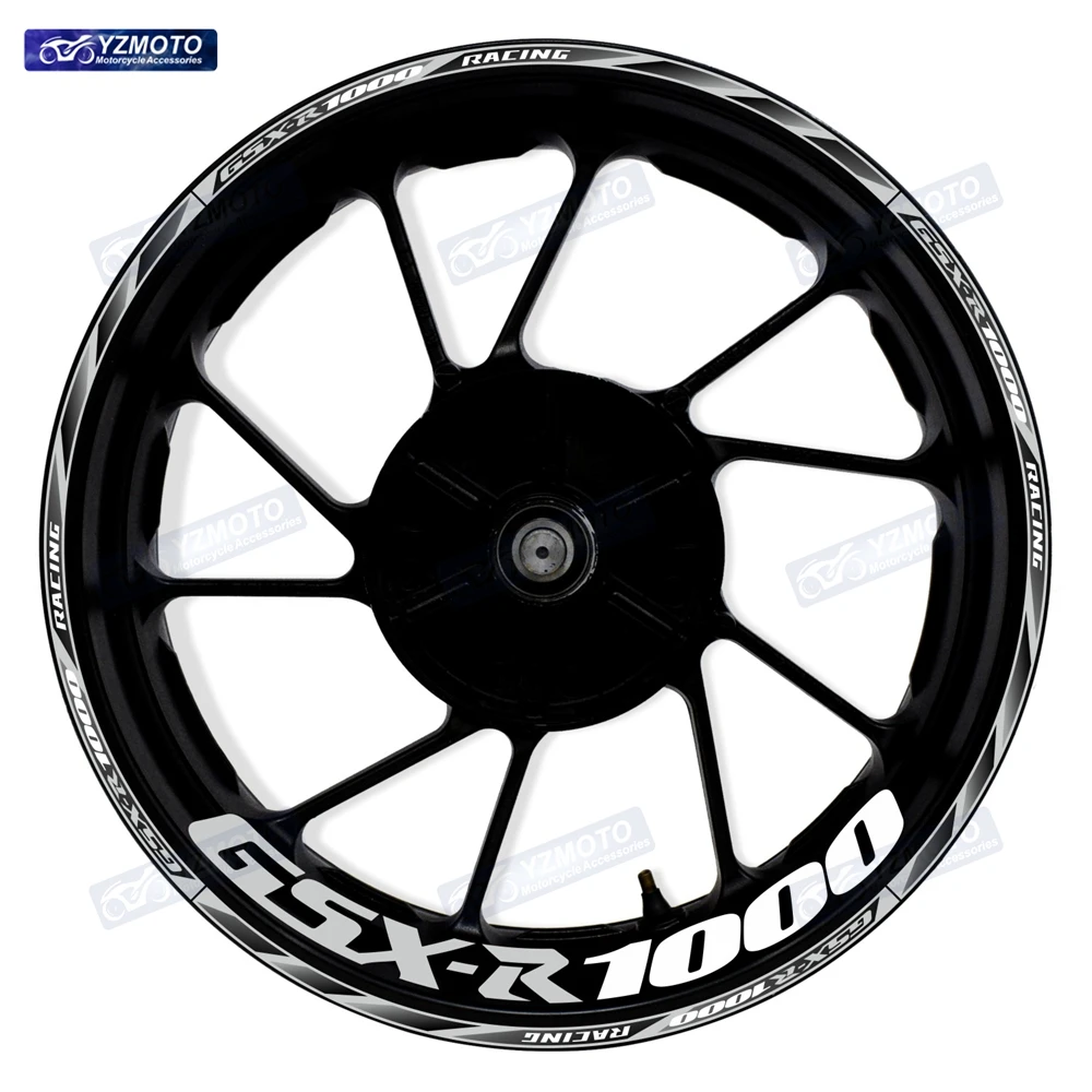 

Для GSX R 1000 GSX-R1000 мотоцикла, ступица переднего и заднего колеса, 17-дюймовая наклейка, водонепроницаемые светоотражающие наклейки на обод, декоративная наклейка