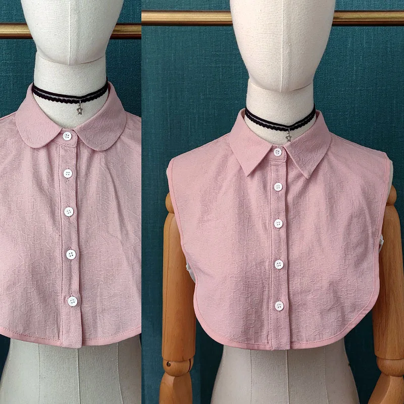 

Formal Dress Pink Shirt Detachable Collars Women's Button Down Lapel Blouse Tops Fake Collar False Collar Ties Accessories