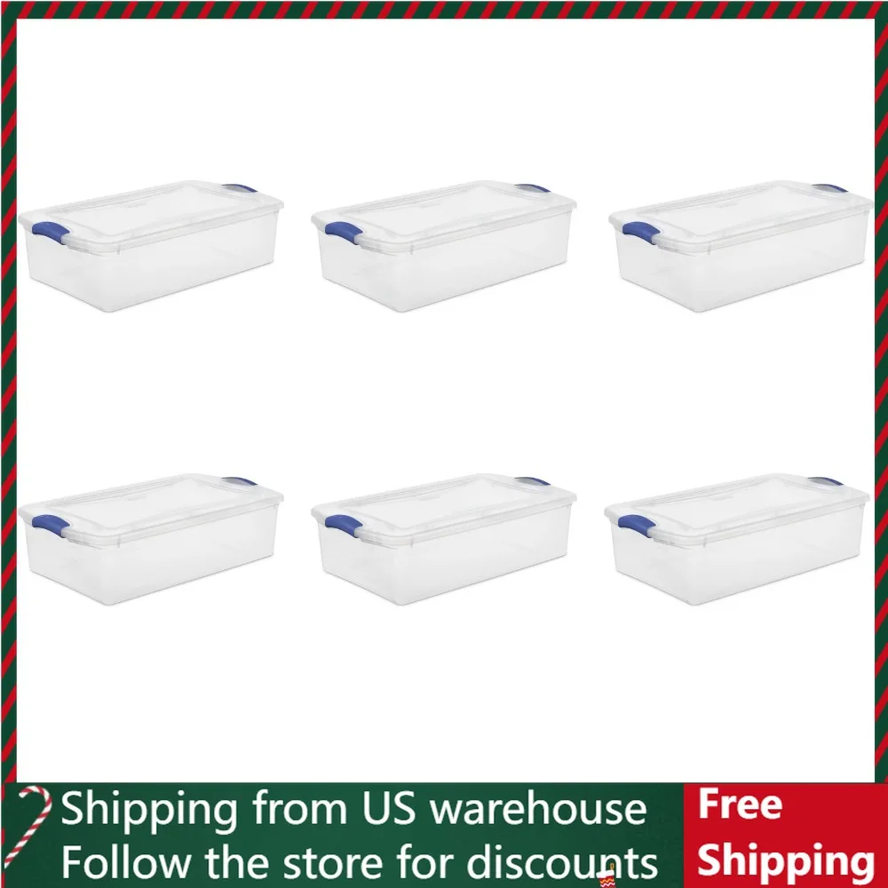 

32 шт. Семейный пластиковый набор из 6 шт., бесплатная доставка, коробки для хранения для спальни, стадиона, синие органайзеры, контейнеры для кемпинга, домашний сад