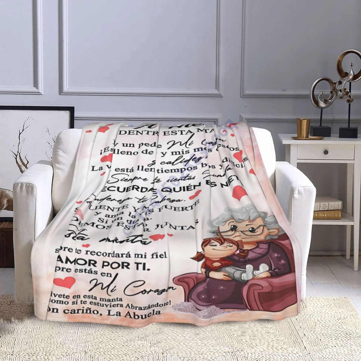 

To My Granddaughter Throw Blanket, super soft and super fine Para mi nieta bed blanket/ light and warm sofa cover/camping picnic