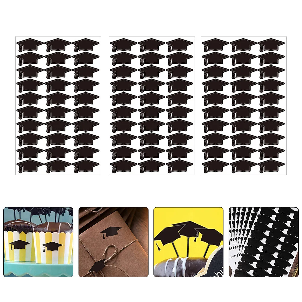 

6 Sheets Cake Bag Graduation Supply Gift Label Candy Decor Festival DIY Sticker Decoraciones Para Pasteles Dress Stickers