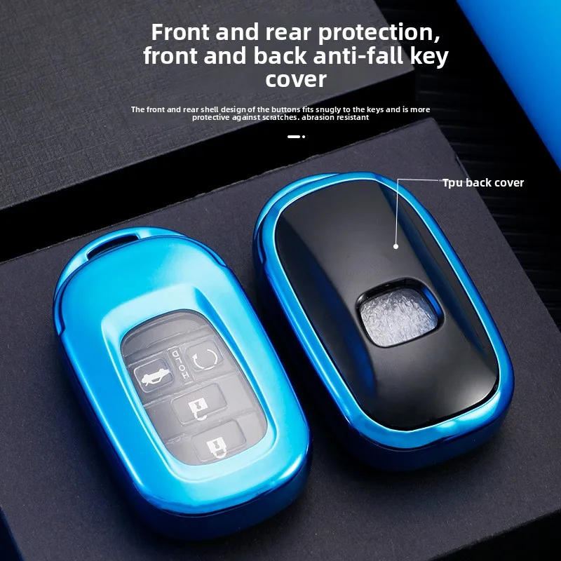 Фото Стильный чехол для ключей из ТПУ, подходит для Honda HR-V CR-V 2023, 2023, новый автомобильный дистанционный брелок для ключей Civic XR-V ZR-V №5