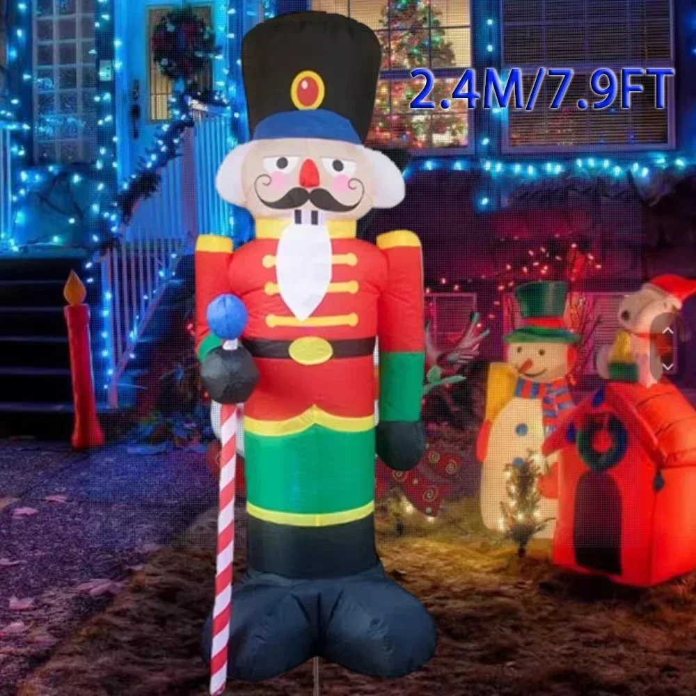 Рождественский надувной декор Щелкунчика 2 4 м со светодиодной подсветкой