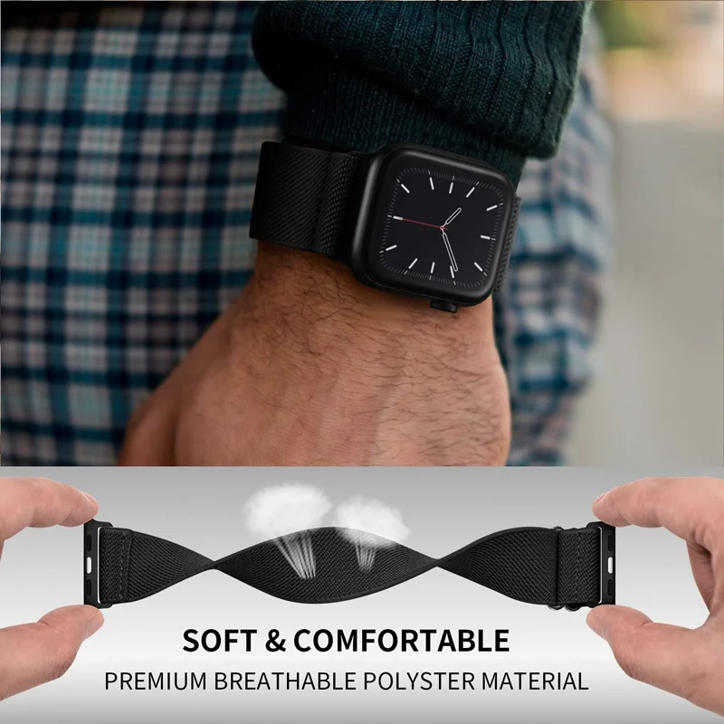 Strap for Apple watch band 49mm 44mm 40mm 45mm 41mm 42mm 38mm Adjustable Elastic Nylon bracelet iWatch series 8 se 7 6 5 3 Ultra