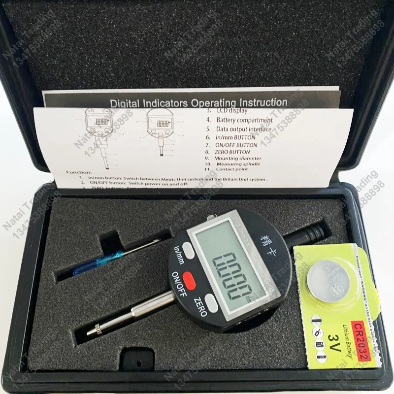 IP65 цифровой циферблатный индикатор 0-12 7 мм сенсорный дисплей водонепроницаемый