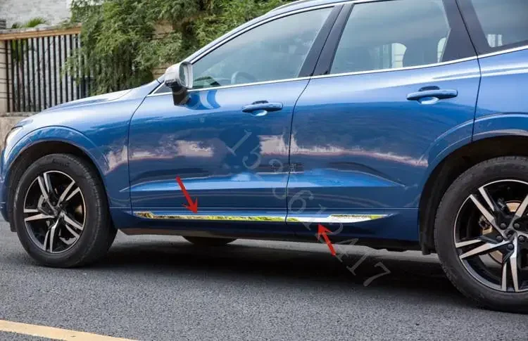 Фото Для VOLVO XC60 2018 2019 ~ 2022 декоративные полоски для кузова из нержавеющей стали, накладка на кузов, накладка на дверь, автомобильные аксессуары с защитой от царапин №5
