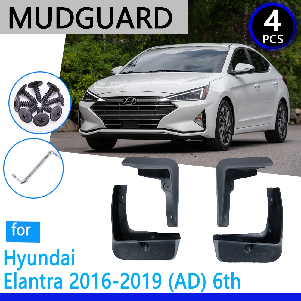 Mudguards fit For Hyundai Elantra Avante AD 2016-2019 2017 2018 Car Accessories Mudflap Fender Auto Replacement Parts