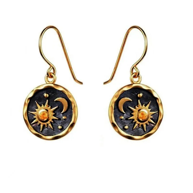 

Latest Trend Metal Boho Vintage Earrings Women Sun Moon Jewelry Birthday Party Gift Wholesale Dropshipping