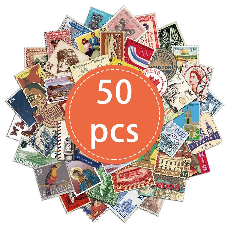 

50 шт. винтажные наклейки для штампов