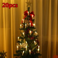 20pcs christmas tree cone candle decoration led lights warm white christmas tree string lights holiday party decorations