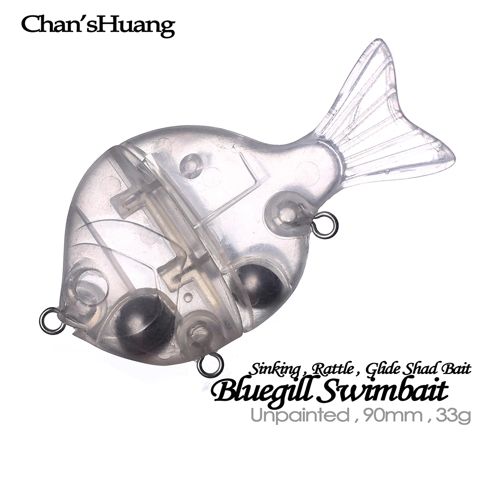 

Chan'sHuang 5 шт. Неокрашенная пустая приманка 9 см 33 г Тонущая погремушка Bluegill свимбейт 2 сегмента скользящая приманка Сделай Сам искусственная рыболовная приманка