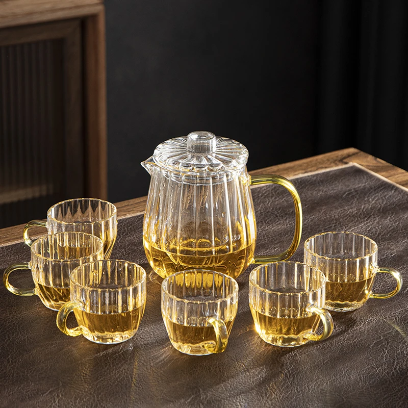 

Glass Teapot with Teacups a Tea Sets Flower Teapot Sets