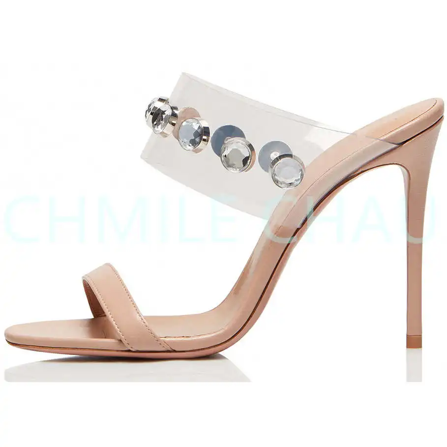 

Transparent Designer Woman Sandal Crystal Round Toe Luxury Shoes Summer New 2023 High-heeled Sandals Sexy Ladies Shoe 106-CHC-31