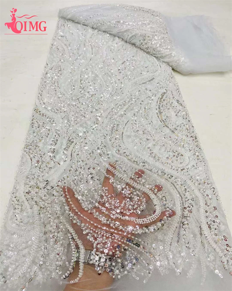 Горячая Распродажа африканская кружевная ткань OIMG 2024 блесток вышивка для жениха