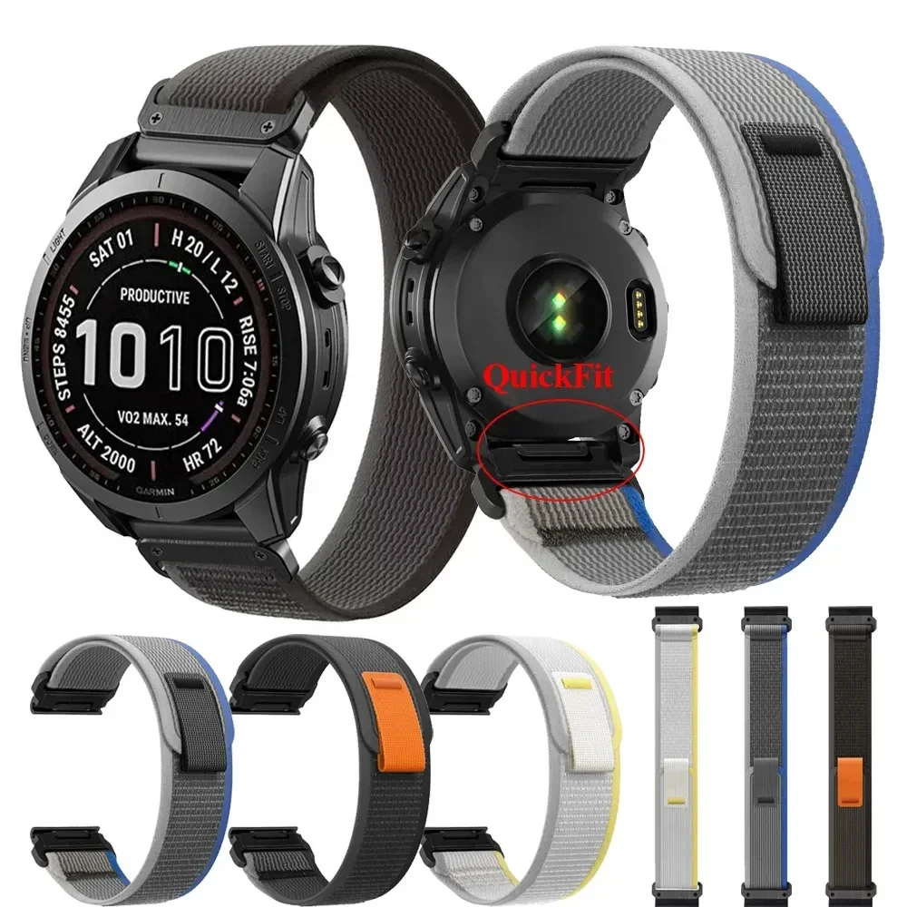 Фото Нейлоновые ремешки для часов 22 мм 26 мм для Garmin Tactix 8 Fenix 8 7X 7 Pro 47 мм 51 мм 6X Enduro 3 Браслет Сменный ремешок для часов №1