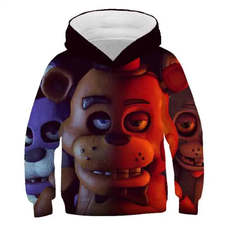 Horror Game Night At Freddy Hoodies Boys Sweatshirt Children Long Sleeve Cartoon 3D Print  Boy Winter Night At Freddy Hoodie