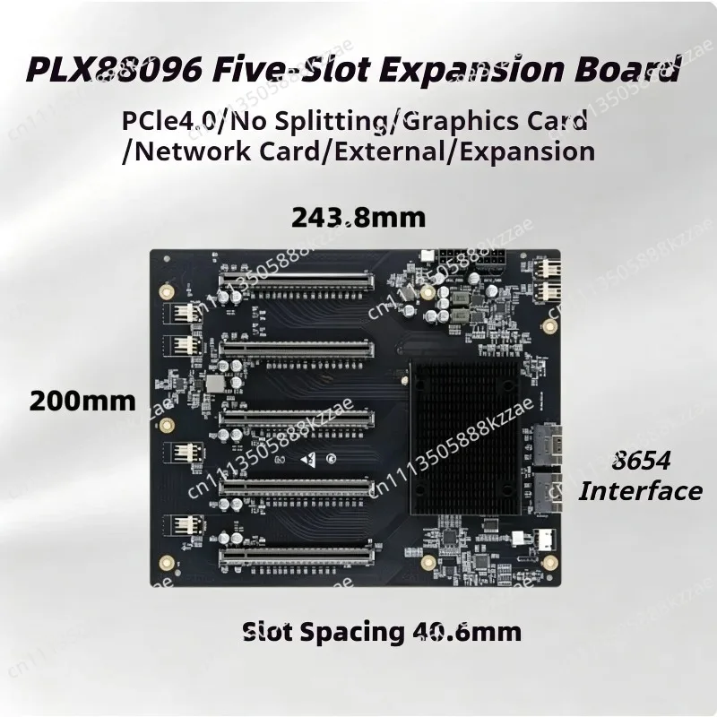 Фото Многокартовая плата расширения PLX88096, PCIe4.0, на 5 карт, с регулируемым разделением №1