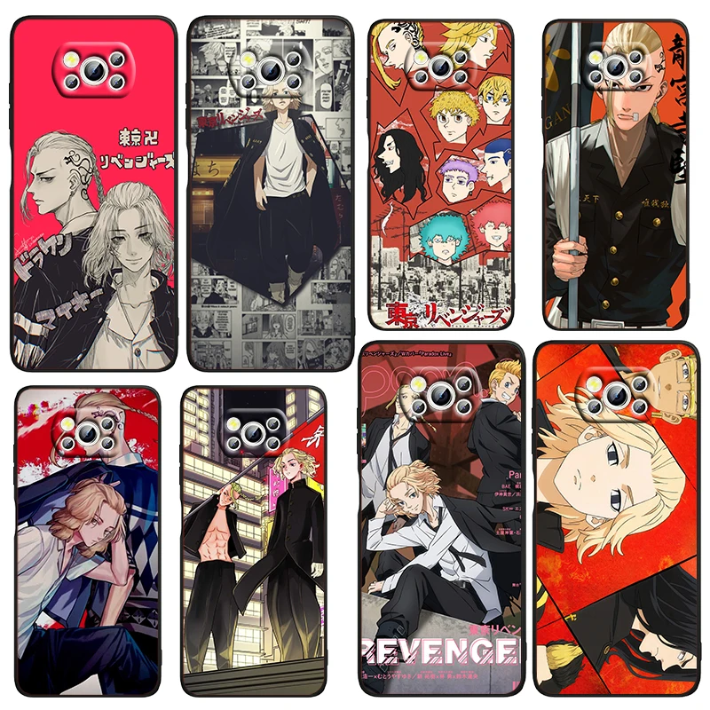 

Popular Tokyo Avengers For Xiaomi Civi Mi Poco X4 X3 NFC F3 GT M4 M3 M2 X2 F2 Pro C3 4G 5G Soft TPU Cover Black Phone Case