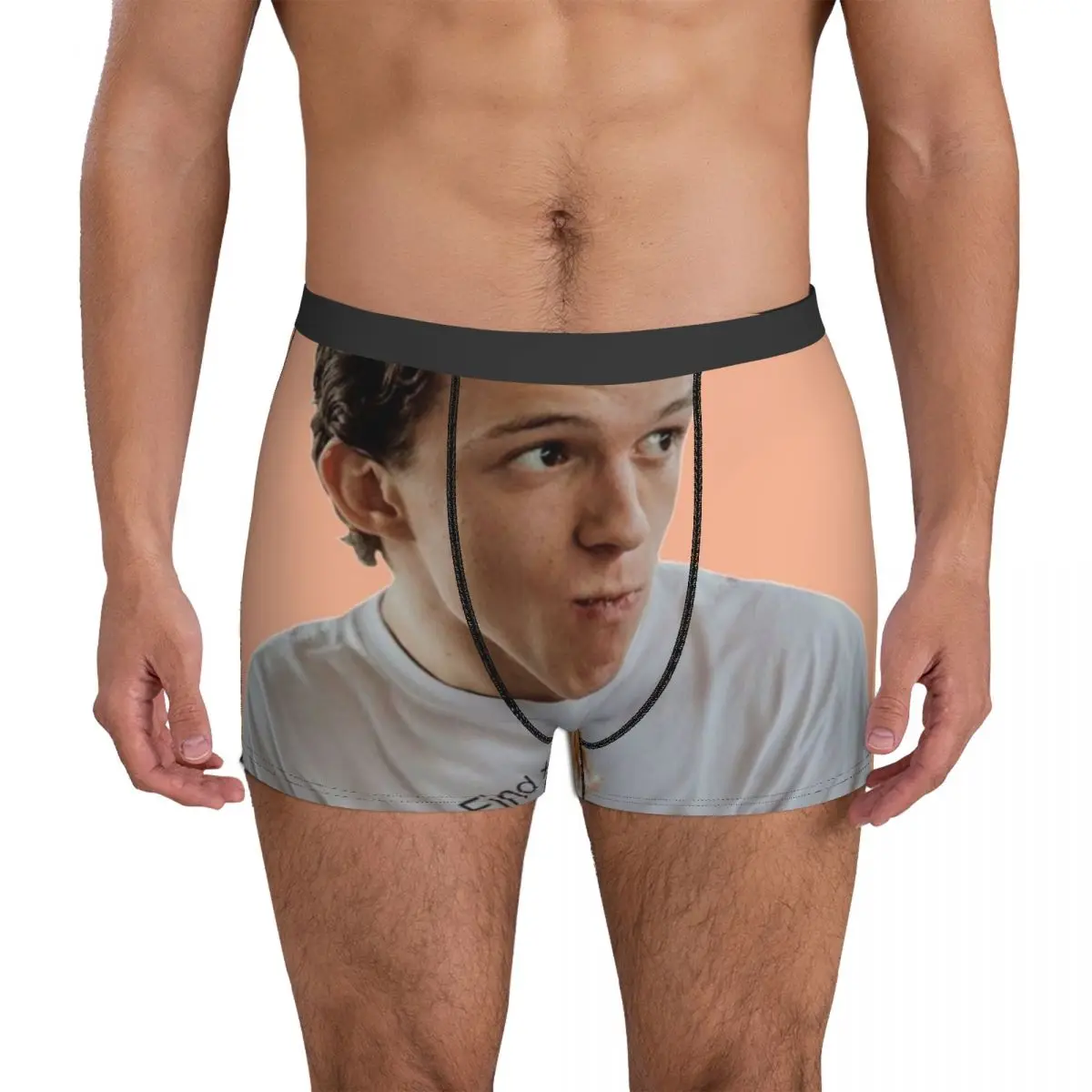 Tom Holland Underwear Eating Donut Math Tee Comfortable Panties Printing Boxer Brief Pouch Man Large Size Trunk