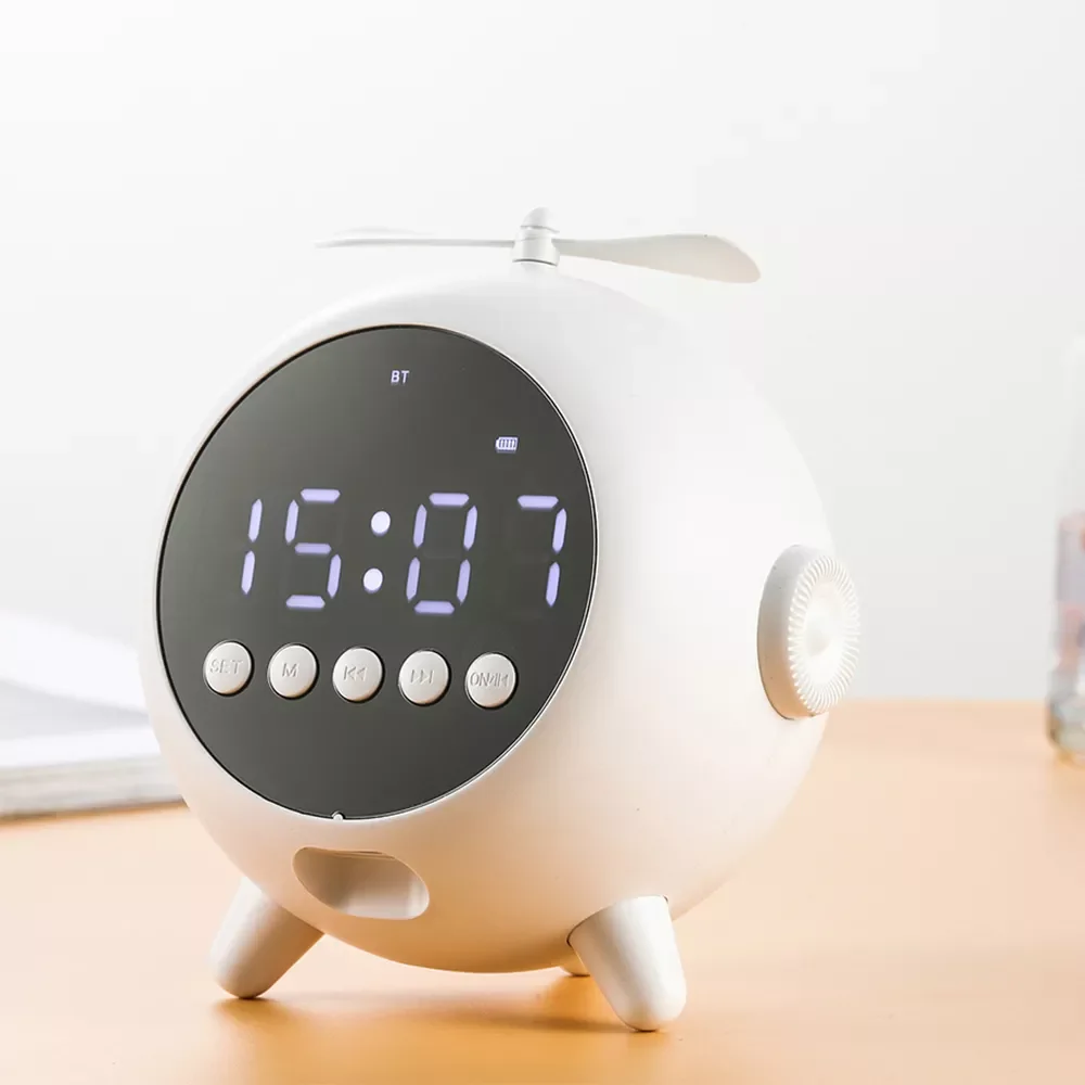 

Portable Speaker Bluetooth 5.0 Alarm Clock Cute Cartoon Music Player Rechargeable Multi-function Digital Clock Gift for Children