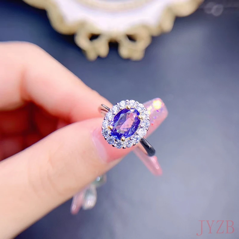 Женское кольцо из серебра 2022 пробы с натуральным камнем tamsang, обручальное кольцо, ювелирные изделия, 6 х8 мм, 925