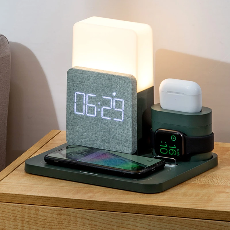 Table Lamp Wireless Charging Station Watch Earphone Charging