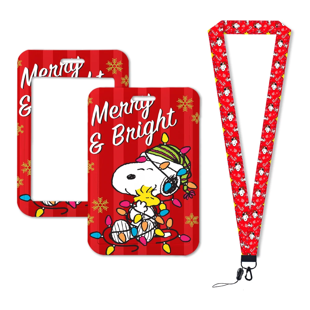 Чехол для карты Snoopy Merry Christmas ремешок GirIs держатель бейджа чехол пропуска