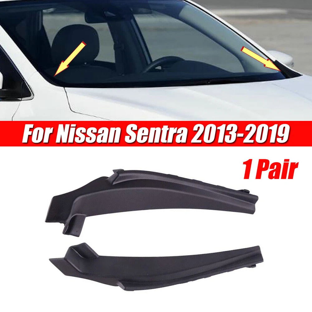 

1pair Front Windshield Deflector Car Front Wiper Side Cowl Extension Cover Black Pair For Nissan Sentra 2013-2019 Car Accessorie