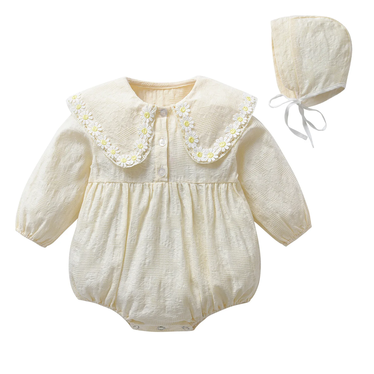 

Lace Princess Toddler Romper 2022 Autumn Retro Newborn Baby Girl Clothes Cotton Spring Infant Outfits 2 Pcs