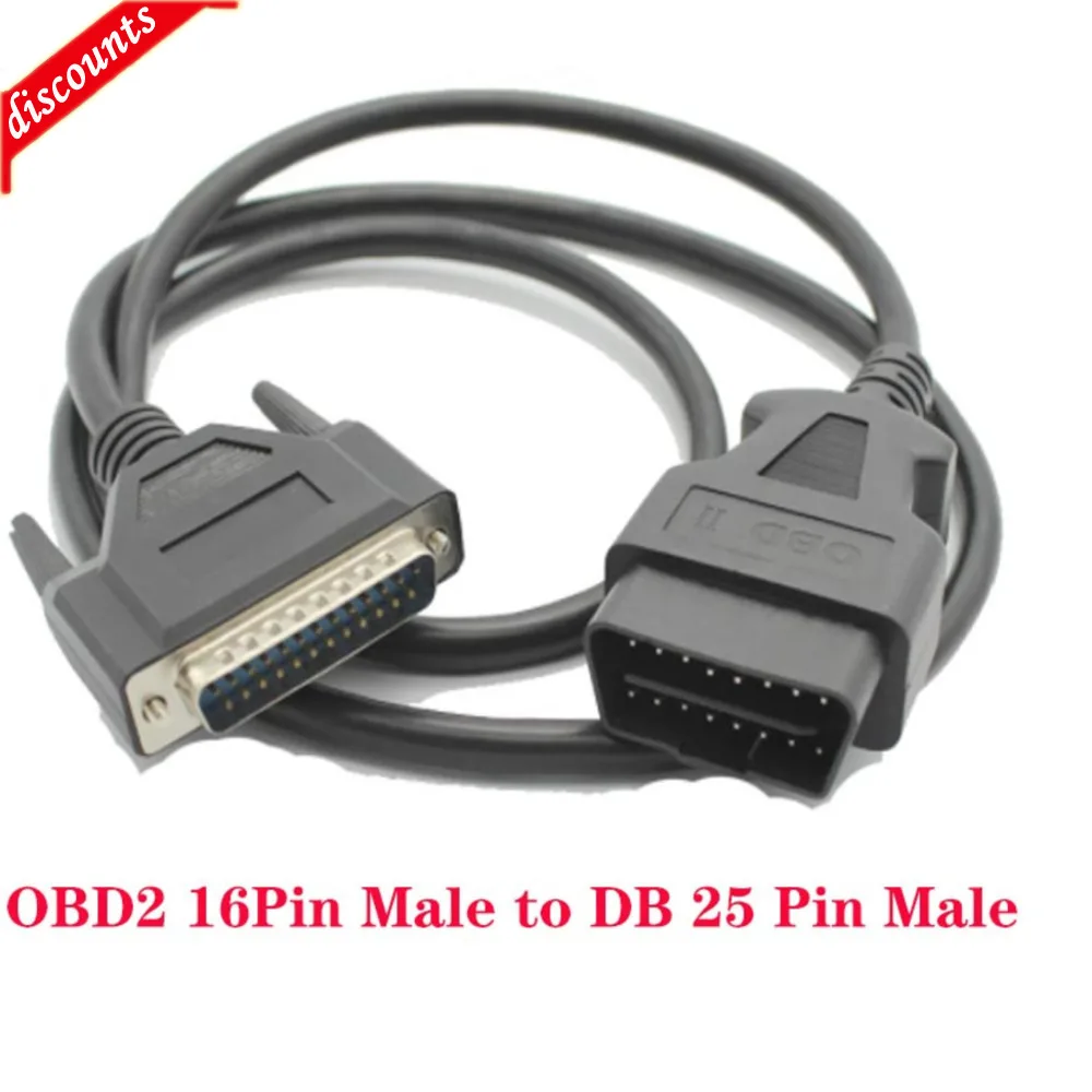 Кабель OBD 2 с 16-контактным штекером DB15, последовательный порт, разъем адаптера RS232, автомобильный кабель 100 см, 16-контактный на DB25, последовательный кабель RS232 OBD2