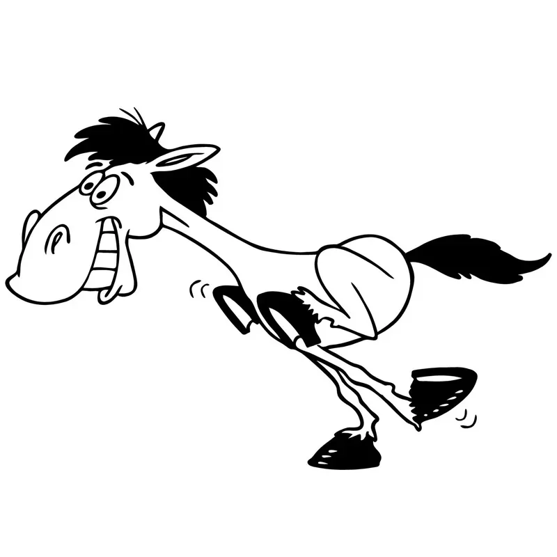 

Мультяшная интересная Автомобильная наклейка с лошадью, автомобильный Стайлинг, белые/черные/серебряные автомобильные аксессуары, водонепроницаемое украшение, 15 см * 10 см