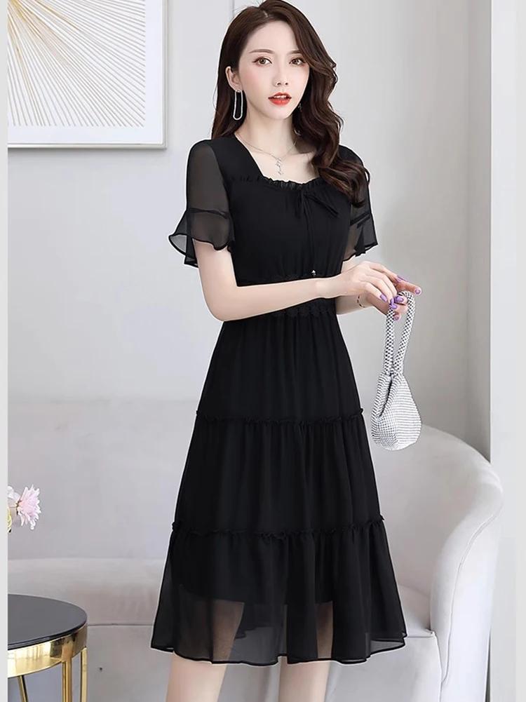 Летние розовые шифоновые платья женские повседневные облегающие элегантные с