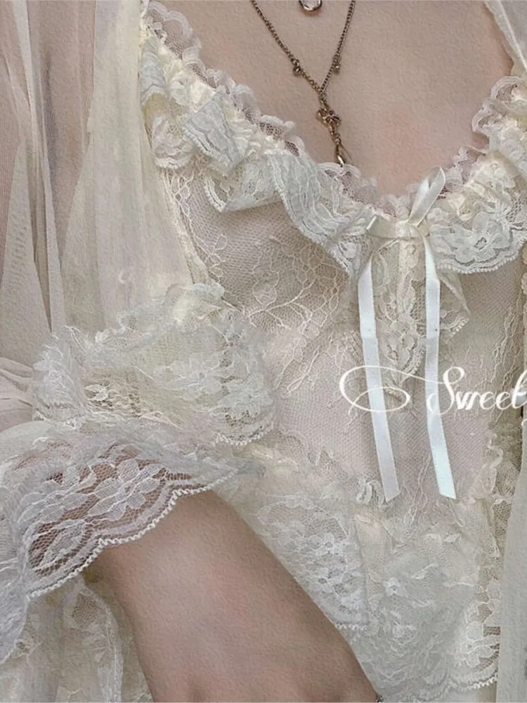 Женское винтажное шифоновое платье Элегантное повседневное кружевное во