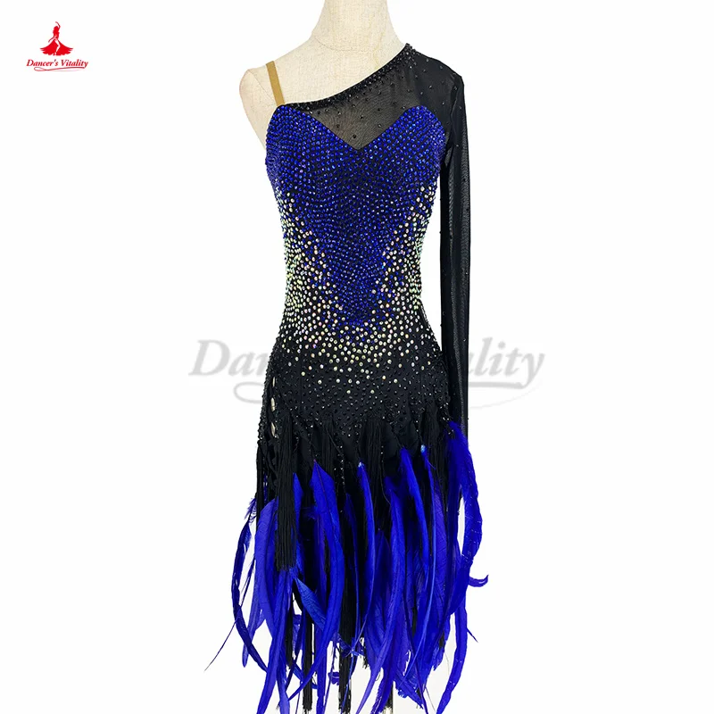 

Платье для выступлений и латиноамериканских танцев для женщин и детей, индивидуальная одежда для соревнований по румбе, Танго, латиноамери...